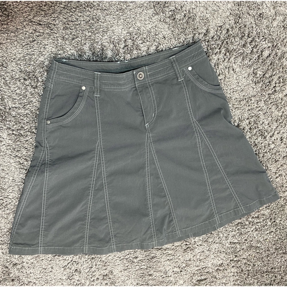 Kuhl dark grey stretch A line hike splash skirt women’s size 6 - Picture 14 of 14